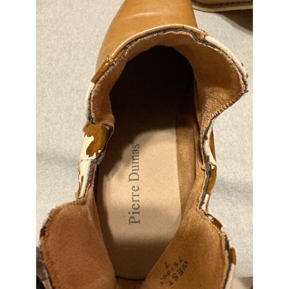 Pierre Dumas Size 7 Fall Fashion Cow Print Ankle Booties Back Zip - Picture 10 of 10